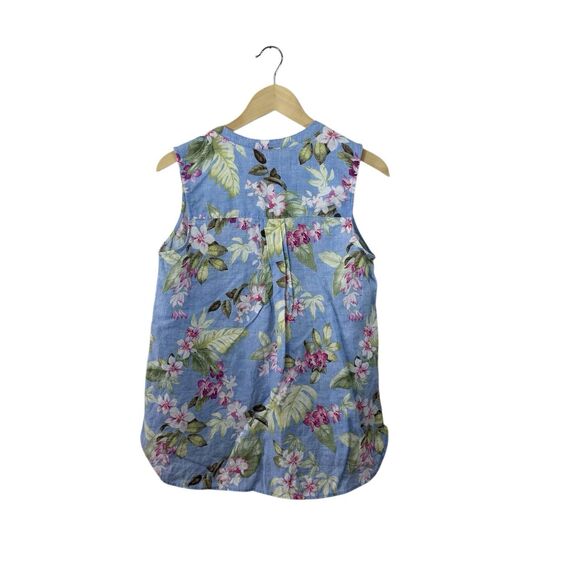 Tommy Bahama Small Coastalina Orchid Dreams Linen Button Front Tank Top Womens - Picture 2 of 13